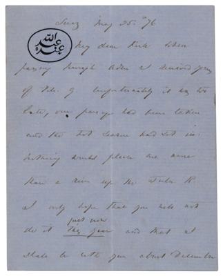 Lot #220 Richard Francis Burton Autograph Letter Signed on Travel Plans - Image 1