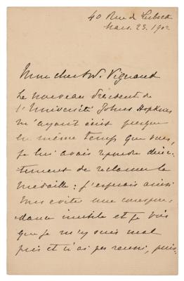 Lot #739 Pierre de Coubertin Autograph Letter Signed - Image 1