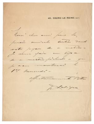 Lot #409 Rene Lalique Autograph Letter Signed on