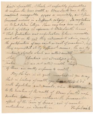 Lot #217 Thomas Robert Malthus Autograph Letter Signed on Wealth - Image 3