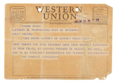 Lot #347 Charles Lindbergh and Billy Wilder: The Spirit of St. Louis Movie Correspondence Archive - Image 5