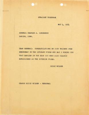 Lot #347 Charles Lindbergh and Billy Wilder: The Spirit of St. Louis Movie Correspondence Archive - Image 6