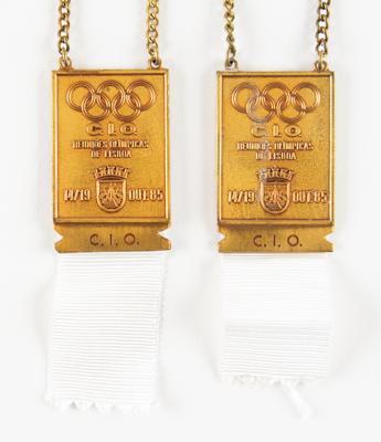 Lot #4243 CIO 1985 Lisbon Badges (2) - From the Collection of IOC Member James Worrall - Image 1