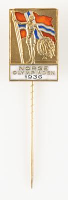 Lot #4202 Berlin 1936 Summer Olympics Norway NOC Pin - Image 1
