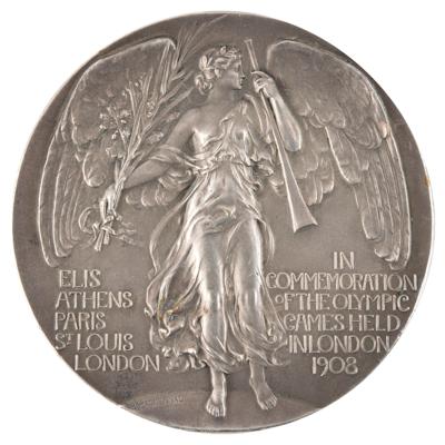 Lot #4108 London 1908 Olympics Silvered Bronze
