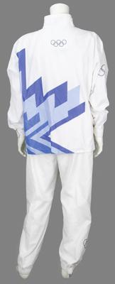 Lot #4027 Salt Lake City 2002 Winter Olympics Torch with Display Stand and Relay Uniform - Image 9