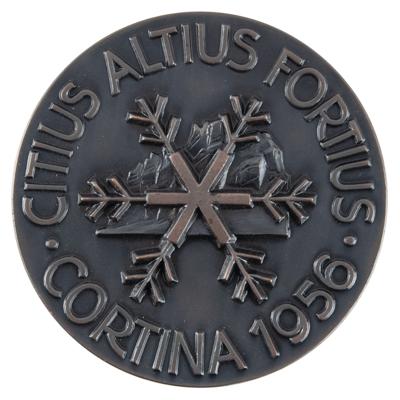 Lot #4129 Cortina 1956 Winter Olympics Bronze Participation Medal - Image 2