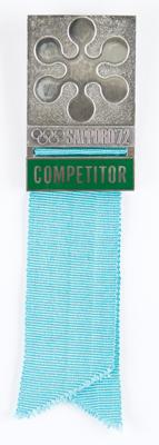 Lot #4224 Sapporo 1972 Winter Olympics Skating and Ice Hockey Competitor's Badge - Image 1