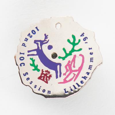 Lot #4249 Lillehammer 1994 IOC Session Badge and Pin - Image 2