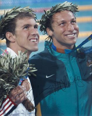 Lot #4332 Michael Phelps and Ian Thorpe Signed