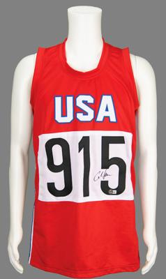 Lot #4330 Carl Lewis Signed Track Singlet
