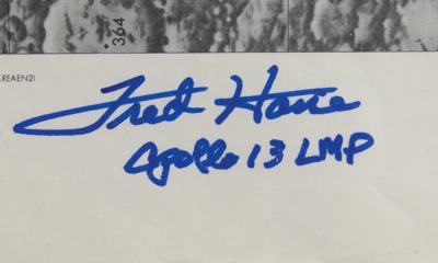 Lot #309 Fred Haise Signed Apollo 13 Lunar Orbital Science Flight Chart - Image 2