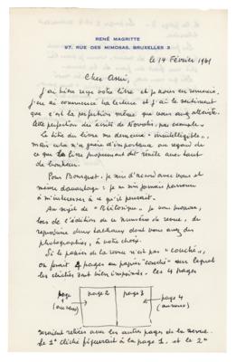 Lot #330 Rene Magritte Autograph Letter Signed on Magazine - Image 1