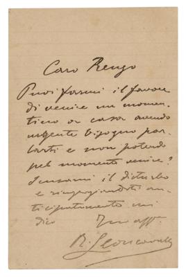 Lot #472 Ruggero Leoncavallo Autograph Letter Signed - Image 1