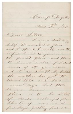 Lot #243 Civil War: Camp Douglas Prisoner Exchange Letter: A Union guard writes on a Confederate POW exchange: 