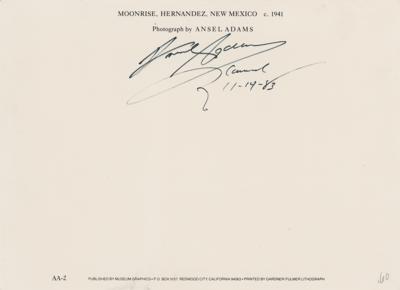 Lot #346 Ansel Adams Signed Postcard - Image 1