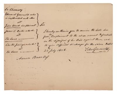 Lot #143 Aaron Burr Document Signed - Image 1