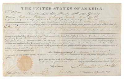 Lot #6 Andrew Jackson Document Signed as President - Image 1