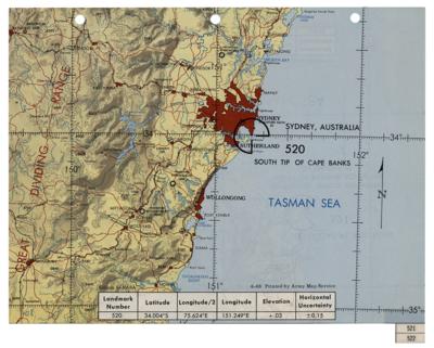 Lot #289 Apollo 9 Flown Landmark Map Checklist Page - Image 1