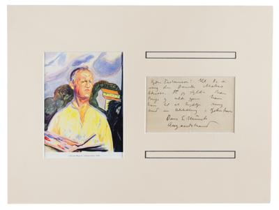 Lot #336 Edvard Munch Autograph Letter Signed on Art Exhibition - Image 1