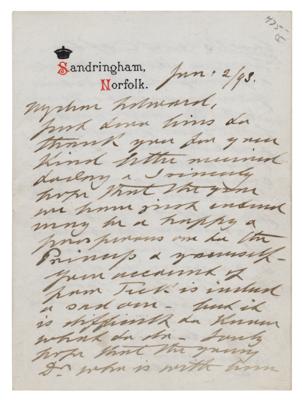 Lot #181 King Edward VII Autograph Letter Signed - Image 1
