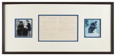 Lot #339 Auguste Rodin Letter Signed on 'L'Eternelle Idole' - Image 1
