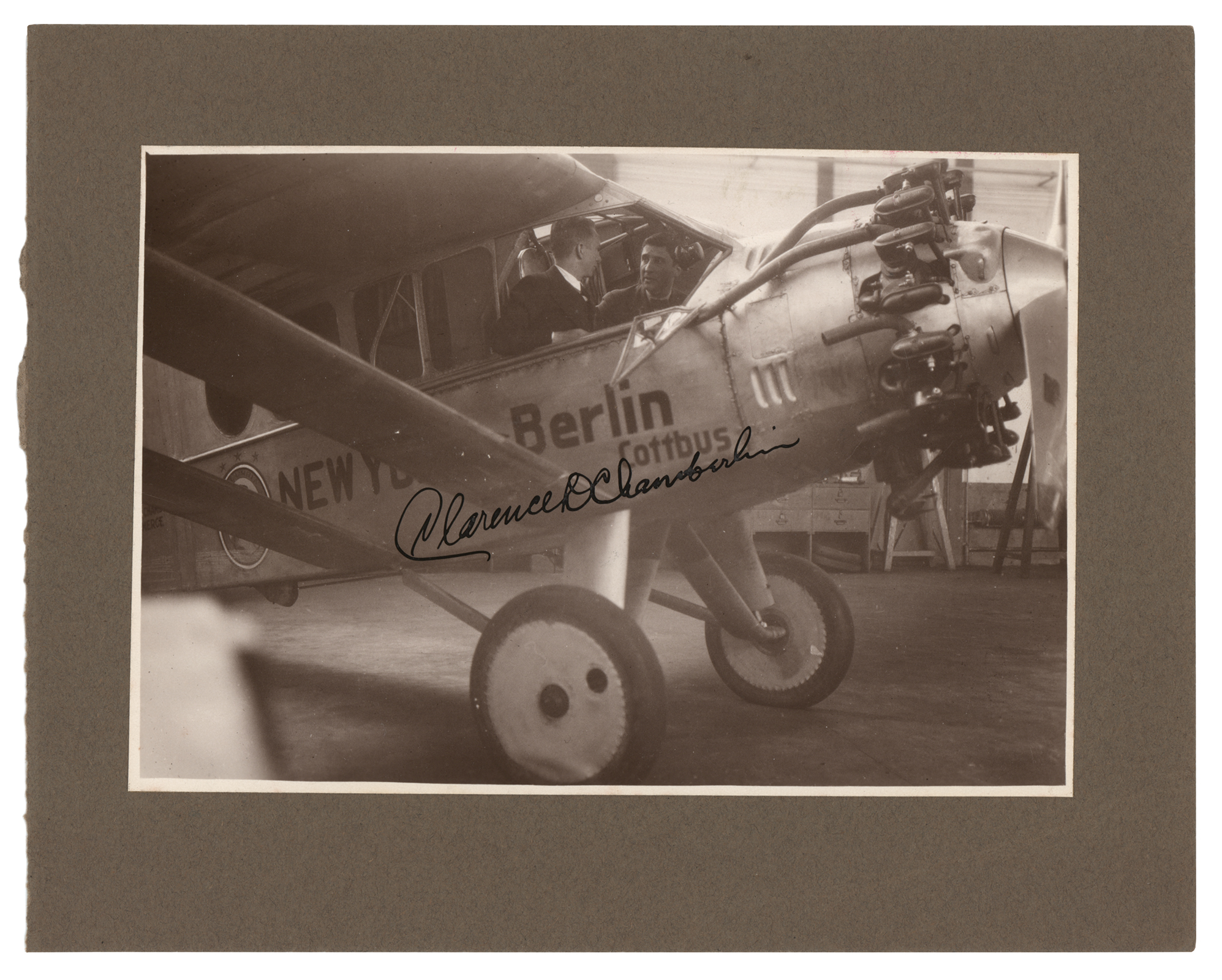 Lot #284 Clarence Chamberlin (2) Signed Photographs - Image 1
