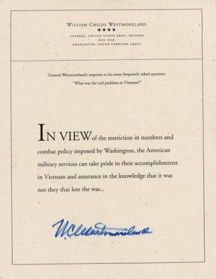 Lot #274 William C. Westmoreland (4) Signed Items - Image 3