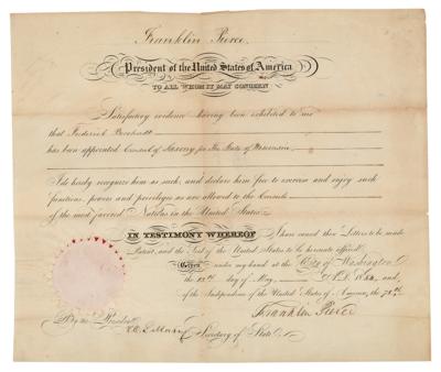 Lot #11 Franklin Pierce Document Signed as President - Image 1