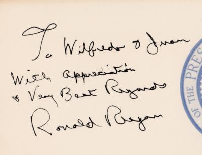 Lot #37 Ronald Reagan Signed Menu as President - Image 2