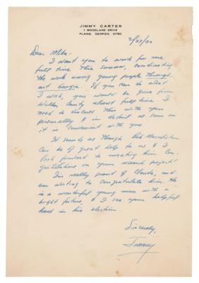 Lot #32 Jimmy Carter Early Autograph Letter Signed