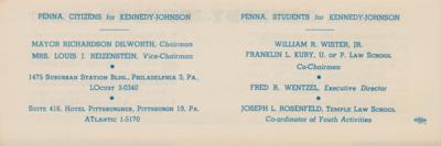 Lot #66 John F. Kennedy (2) Original 1960 Presidential Campaign Handbills - Image 6