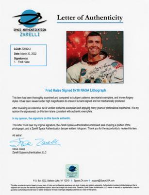 Lot #301 Apollo Astronauts: Richard Gordon, Fred Haise, and Al Worden (3) Signed Photographs - Image 4