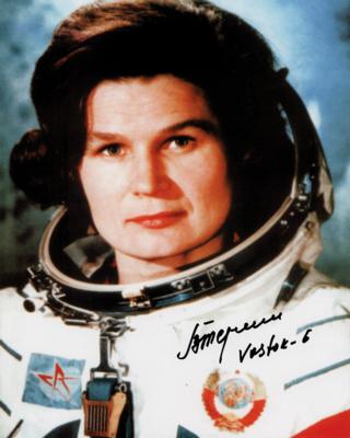 Lot #307 Female Space Pioneers: Valentina Tereshkova and Sally Ride (2) Signed Photographs - Image 1