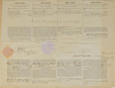 Lot #8 John Tyler and Daniel Webster Document Signed as President and Secretary of State - Image 1