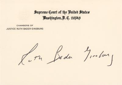 Lot #165 Ruth Bader Ginsburg Signature