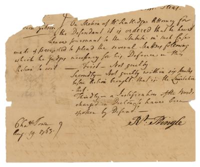 Lot #96 John Rutledge Autograph Document Signed Twice - Image 1