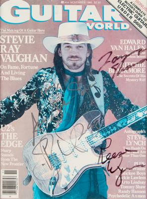 Lot #468 Stevie Ray Vaughan Signed Guitar World Magazine Cover - Image 1