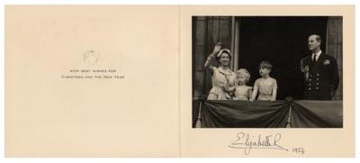 Lot #113 Queen Elizabeth II Signed Christmas Card (1954) - Image 1
