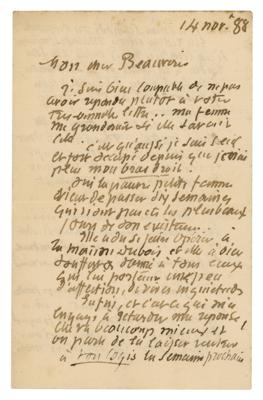 Lot #324 Eugene Boudin Autograph Letter Signed - Image 1