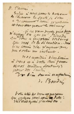 Lot #324 Eugene Boudin Autograph Letter Signed - Image 3