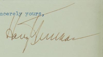 Lot #86 Harry S. Truman Typed Letter Signed as President - Image 2