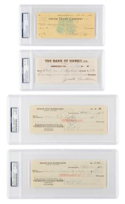 Lot #404 Authors (5) Signed Checks with London and Burroughs - Image 1