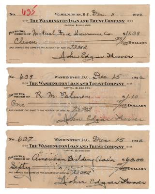 Lot #170 J. Edgar Hoover (4) Signed Items - Image 1