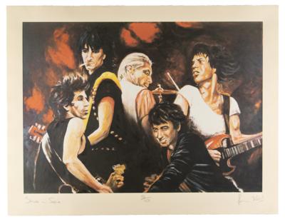 Lot #466 Rolling Stones: Ronnie Wood Signed Silkscreen Print - 'Stones in Sepia' - Image 1