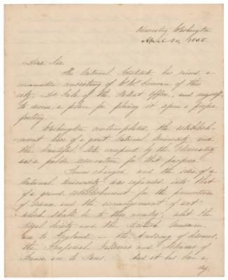 Lot #259 Matthew F. Maury Letter Signed on the Smithsonian Institution - Image 1