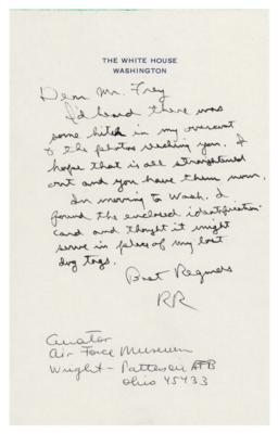 Lot #33 President Ronald Reagan Donates His Military I.D. Card to the U.S. Air Force Museum - Image 1