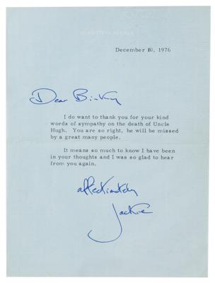 Lot #30 John and Jacqueline Kennedy (2) Typed Letters Signed: 