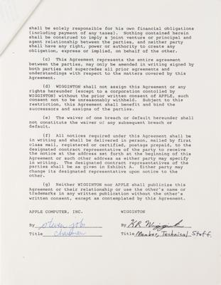 Lot #5004 Steve Jobs Signed 1982 Apple Contract for Macintosh Word Processor - Image 1