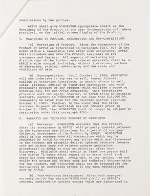 Lot #5004 Steve Jobs Signed 1982 Apple Contract for Macintosh Word Processor - Image 7